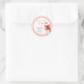 Ready To Pop Red Bow Soda Bottle Baby Shower ラウンドシール (バッグ)