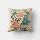 Ready to Pop Retro 1950s Maternity Baby Shower  クッション (裏面)