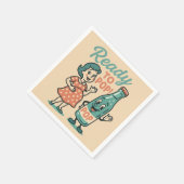 Ready to Pop Retro 1950s Maternity Baby Shower  スタンダードカクテルナプキン (角)