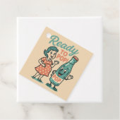 Ready to Pop Retro 1950s Maternity Baby Shower  フェイバータグ (インサイチュ)