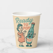 Ready to Pop Retro 1950s Maternity Baby Shower  紙コップ (裏面)