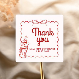 Ready to Pop Soda Baby Shower スクエアシール