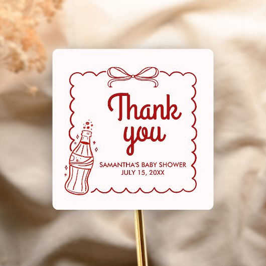 Ready to Pop Soda Baby Shower スクエアシール