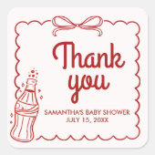 Ready to Pop Soda Baby Shower スクエアシール (正面)