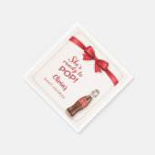 Ready to Pop Soda Baby Shower スタンダードカクテルナプキン (角)