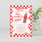 Ready to Pop Soda Baby shower 招待状 (スタンド正面)