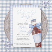 Ready To Pop Soda Bottle Blue Bow Baby Shower 招待状