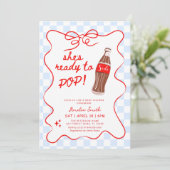 Ready to Pop Soda Boy Baby shower 招待状 (スタンド正面)