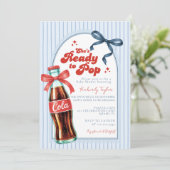 Ready to Pop Soda Boy Baby shower Invitation 招待状 (スタンド正面)