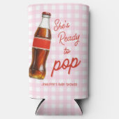 Ready To Pop Soda Pop Cola Girl Baby Shower スリム缶クーラー (正面)