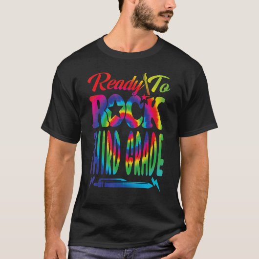 Ready To Rock三級新学期絞り染め Tシャツ (正面)