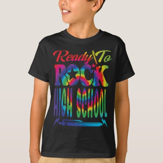 Ready To Rock高校新学期絞り染め Tシャツ (正面)