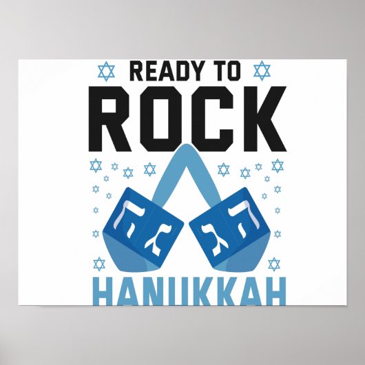 Ready To Rock Hanukkah Funny Jewish Holiday Gift ポスター (正面)