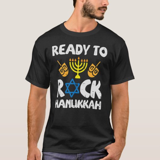 Ready To Rock Hanukkah Toddler Boys Pajamas Chanuk Tシャツ (正面)