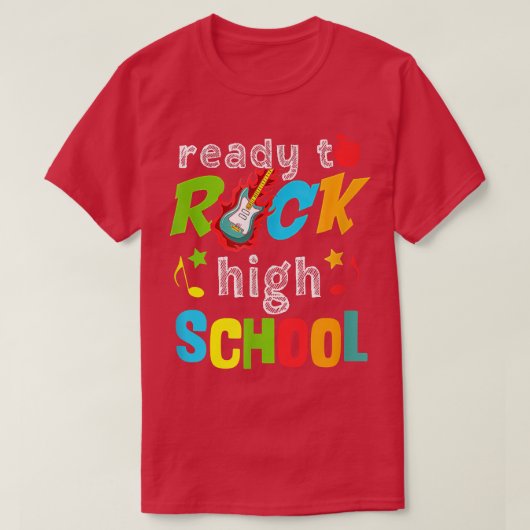Ready To Rock High School Back To School Guitar  Tシャツ (デザイン正面)
