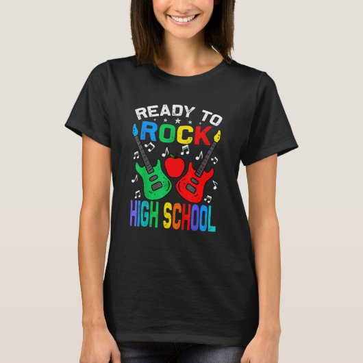 Ready To Rock High School Back To School Guitar Tシャツ (正面)