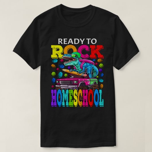 Ready To Rock Homeschool Monster Truck Dinosaur Ba Tシャツ (デザイン正面)