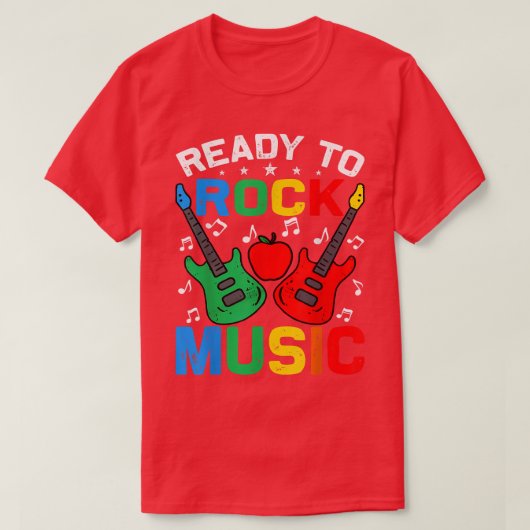 Ready To Rock Music Back To School Guitar  Tシャツ (デザイン正面)