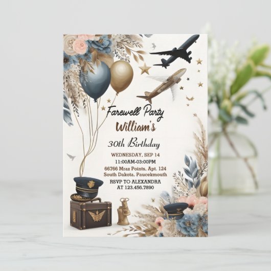 Ready Travel Surprise Globeお別れ30th Birthday 招待状 (スタンド正面)