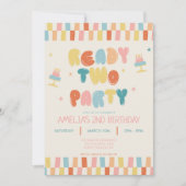 Ready Two Party 2nd Birthday Invitation Colorful 招待状 (正面)