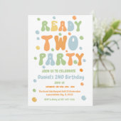 Ready Two Party, Boy Second Birthday Party 招待状 (スタンド正面)
