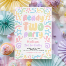 Ready Two Party Confetti Balloon 2nd Birthday 