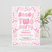 Ready Two Party Confetti Balloon 2nd Birthday  招待状 (スタンド正面)