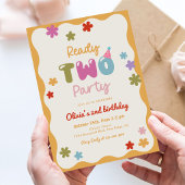 Ready Two Party Daisy Colorful 2nd Birthday 招待状