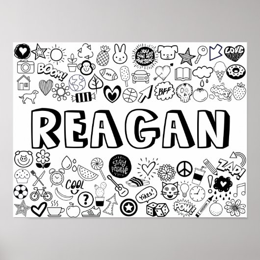 「REAGAN」カラーIT-YOURSELFアウトラインデザイン ポスター (正面)