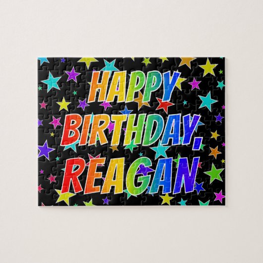 「REAGAN」名、おもしろい「ハッピーバースデー」 ジグソーパズル (横)