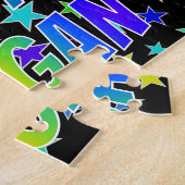 「REAGAN」名、おもしろい「ハッピーバースデー」 ジグソーパズル (側面)