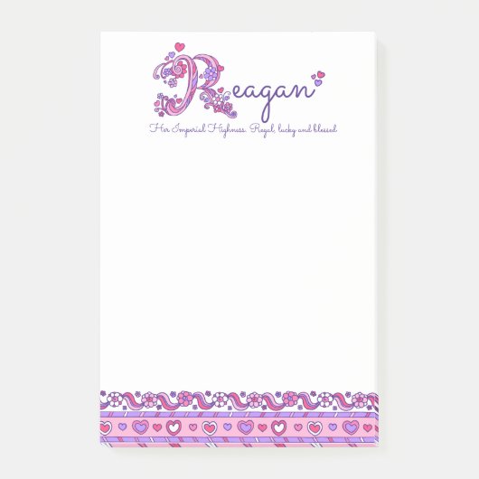 Reagan Rパーソナライズされたの名前はノートを投稿することを意味 ポストイット (正面)