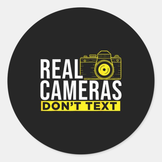 Real Cameras Don't Text Cool Photography  ラウンドシール (正面)