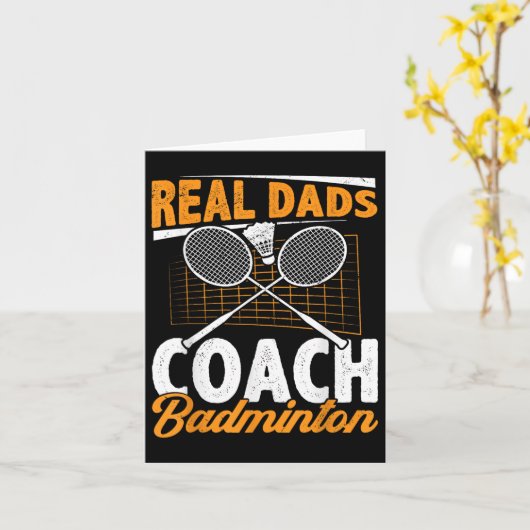 Real Dads Coach Badminton Badminton Player Shuttle カード (黄色い花)