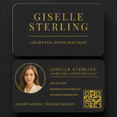 Real Estate Agent  Black Gold QR Code 名刺