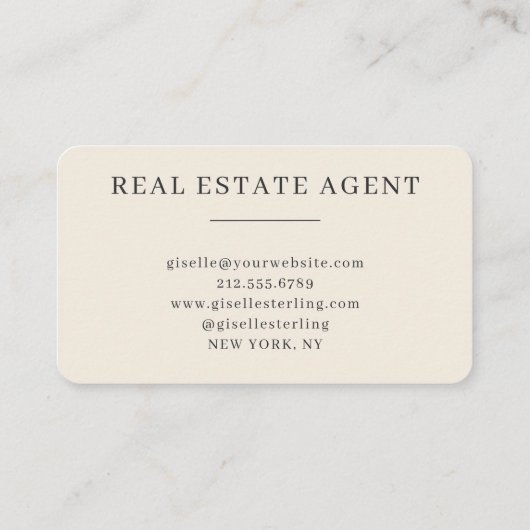 Real Estate Agent Black Professional 名刺 (裏面)