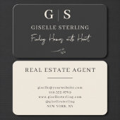 Real Estate Agent Black Professional 名刺