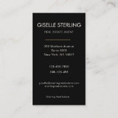 Real Estate Agent Black Professional Photo  名刺 (裏面)