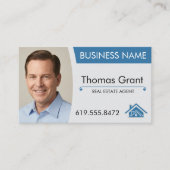 Real Estate Agent Business Card Modern QR Code 名刺 (正面)