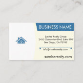Real Estate Agent Business Card Modern Realty Home 名刺 (裏面)