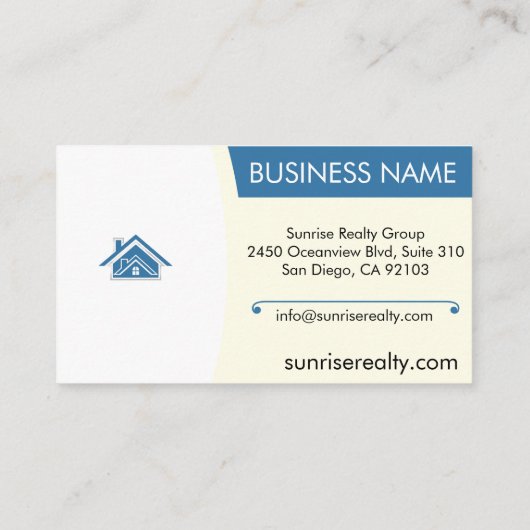 Real Estate Agent Business Card Modern Realty Home 名刺 (裏面)