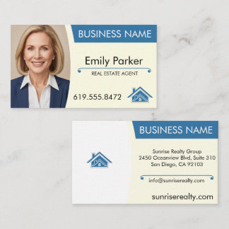 Real Estate Agent Business Card Modern Realty Home 名刺