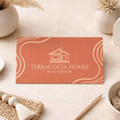 Real Estate Agent Business Card Modern Terracotta 名刺