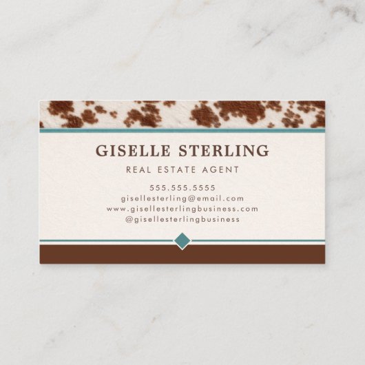 Real Estate Agent Cowhide Leather Professional 名刺 (裏面)
