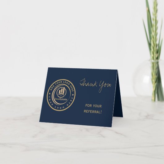 Real Estate Agent | Custom Logo Property Branding サンキューカード (正面)