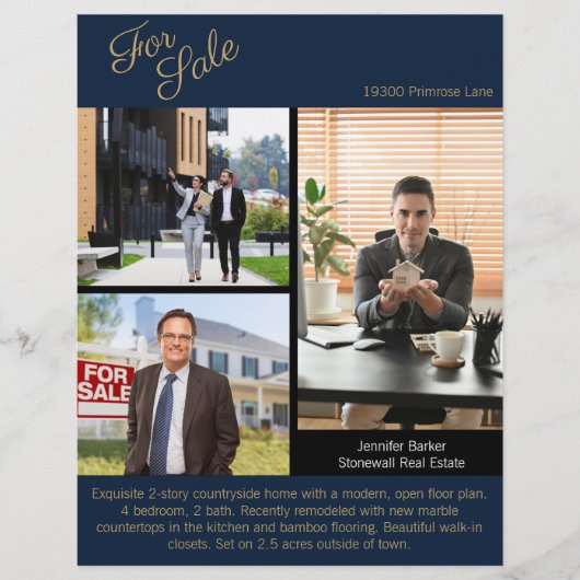 Real Estate Agent | Custom Logo Property Branding チラシ (正面)