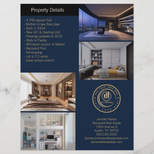 Real Estate Agent | Custom Logo Property Branding チラシ (裏面)