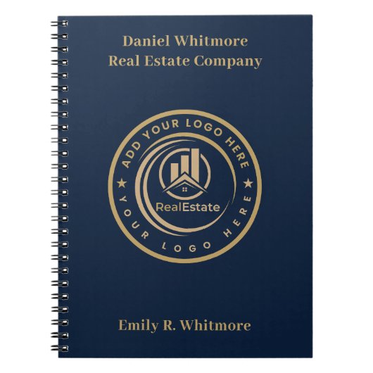 Real Estate Agent | Custom Logo Property Branding ノートブック (正面)