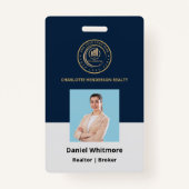 Real Estate Agent | Custom Logo Property Branding バッジ (正面)