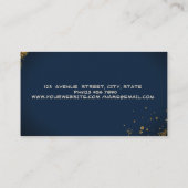 Real Estate Agent Gold House Diamonds Navy Blue 名刺 (裏面)